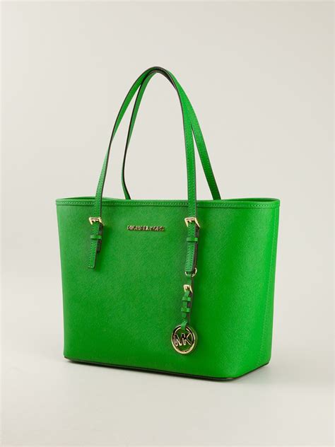 michael kors travel sadie green tote|michael kors green totes women.